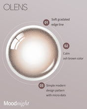 Load image into Gallery viewer, OLENS Mood Night 1Day Mood Brown 20 pcs (Prescription 0.00~-8.00, 1 Pair)
