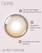 Load image into Gallery viewer, OLENS Glowy Natural Latte Brown Monthly (Prescription 0.00~-8.00, 2 lenses)