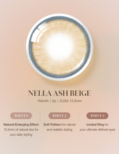 Load image into Gallery viewer, OLENS Nella Ash Beige Monthly (Prescription 0.00~-8.00, 1 Pair)