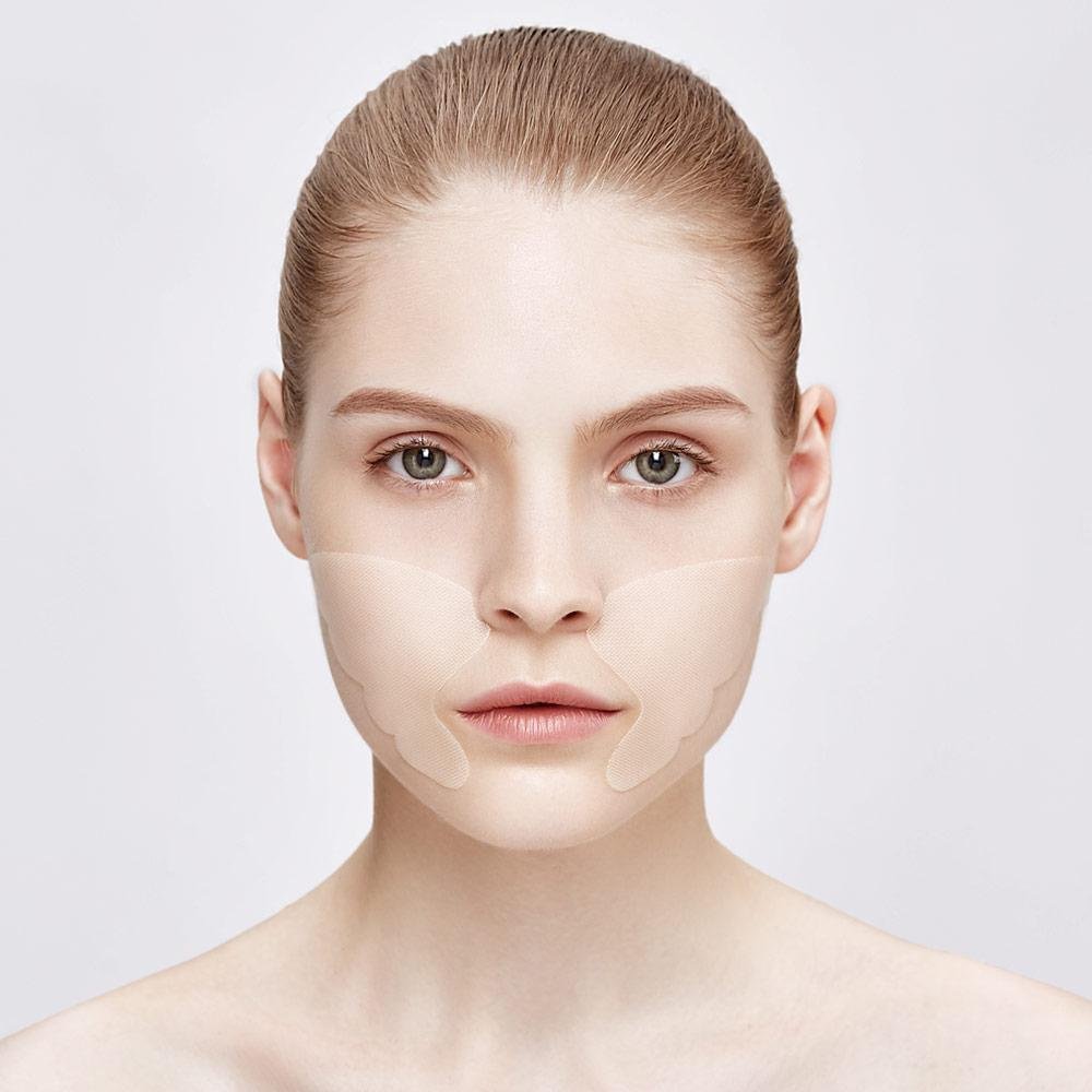 Secret Strip Anti-Wrinkle Nasolabial Folds Set: 10 Pairs Treatment Masks + 8 ml Hyaluronic Acid Serum